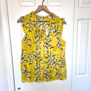 NWT Old Navy Floral Yellow Sleeveless Top